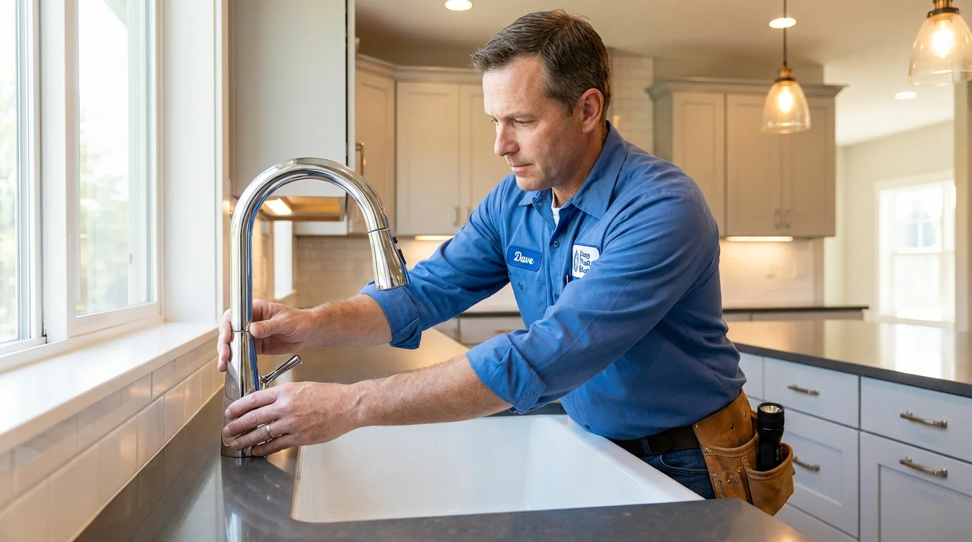 Kitchen faucet installation by Johns Plumbing LLC in Plattsburgh