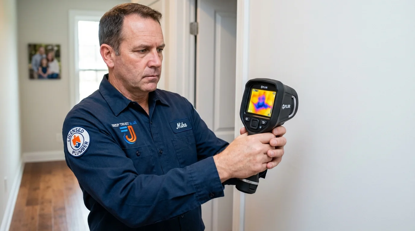 Thermal imaging leak detection by Johns Plumbing LLC in Plattsburgh